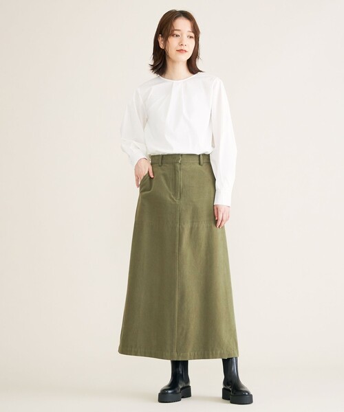 SHARE PARK（シェアパーク）の「【洗える】パフスリーブブラウス（シャツ/ブラウス・レディース・グレー系/黄土色系/アイボリー系・1）」の4枚目の写真