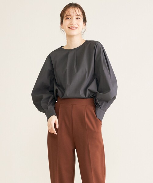 SHARE PARK（シェアパーク）の「【洗える】パフスリーブブラウス（シャツ/ブラウス・レディース・グレー系/黄土色系/アイボリー系・1）」の20枚目の写真