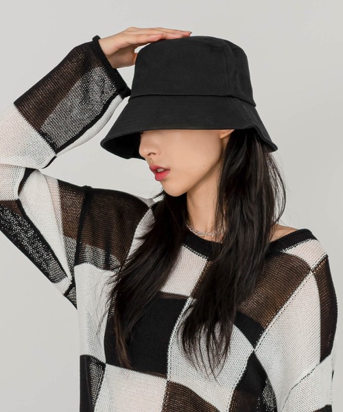 FOLLOWIN（フォロウィン）の「ベーシックコットンバケットハット（ハット・レディース・ホワイト/ブラック/ライトベージュ・ONE SIZE）」の2枚目の写真