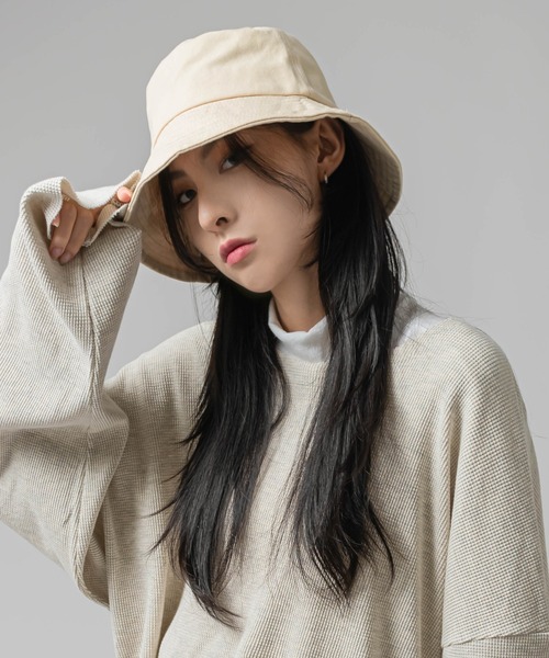 FOLLOWIN（フォロウィン）の「ベーシックコットンバケットハット（ハット・レディース・ホワイト/ブラック/ライトベージュ・ONE SIZE）」の17枚目の写真