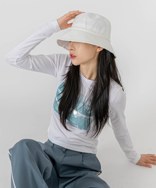 FOLLOWIN（フォロウィン）の「ベーシックコットンバケットハット（ハット・レディース・ホワイト/ブラック/ライトベージュ・ONE SIZE）」の10枚目の写真