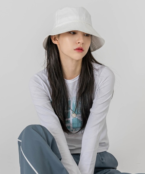 FOLLOWIN（フォロウィン）の「ベーシックコットンバケットハット（ハット・レディース・ホワイト/ブラック/ライトベージュ・ONE SIZE）」の22枚目の写真