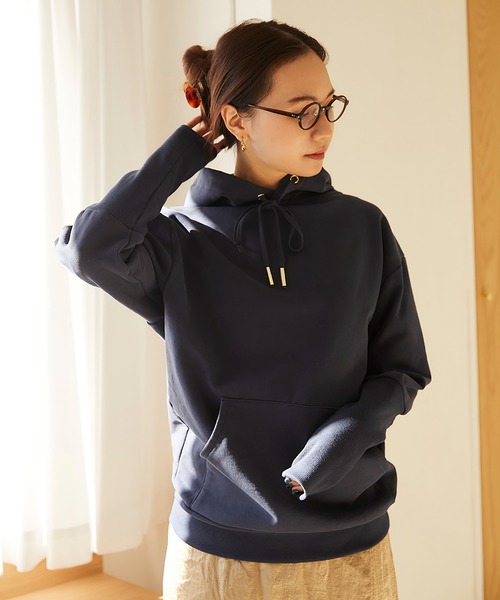 RANDEBOO（ランデブー）の「Puff hoodie top（スウェット・レディース・ネイビー/ピンクベージュ・FREE）」の7枚目の写真