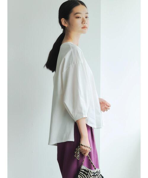 GARAGE OF GOOD CLOTHING（ガレージオブグッドクロージング）の「タック袖スキッパープルオーバー＊（Tシャツ/カットソー・レディース・グレイッシュベージュ/ネイビー/ホワイト・FREE）」の17枚目の写真