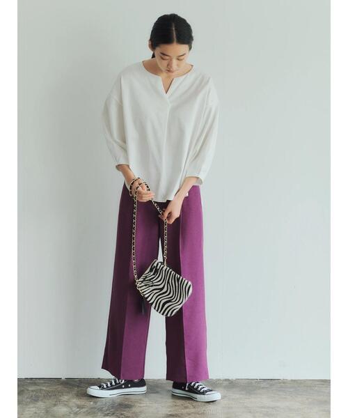 GARAGE OF GOOD CLOTHING（ガレージオブグッドクロージング）の「タック袖スキッパープルオーバー＊（Tシャツ/カットソー・レディース・グレイッシュベージュ/ネイビー/ホワイト・FREE）」の14枚目の写真