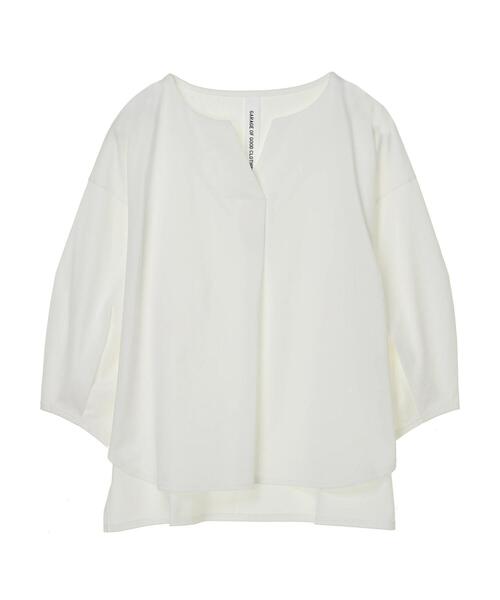 GARAGE OF GOOD CLOTHING（ガレージオブグッドクロージング）の「タック袖スキッパープルオーバー＊（Tシャツ/カットソー・レディース・グレイッシュベージュ/ネイビー/ホワイト・FREE）」の6枚目の写真