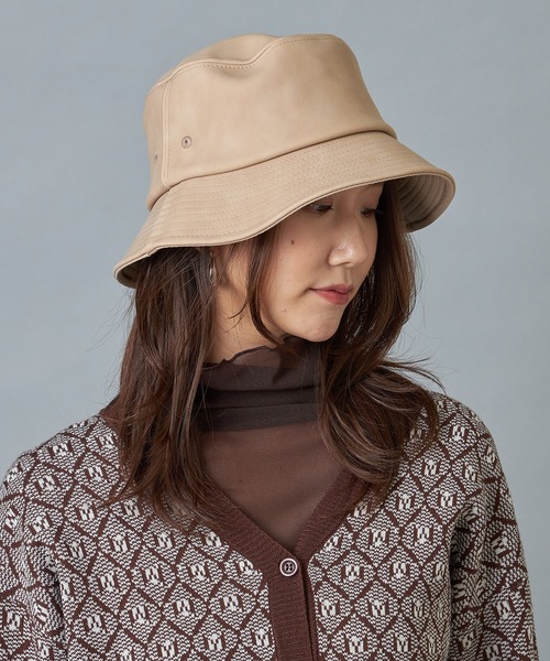 Cookie Chocolate（クッキーチョコレート）の「フェイクレザーバケットハット（ハット・レディース・ベージュ・FREE）」の3枚目の写真