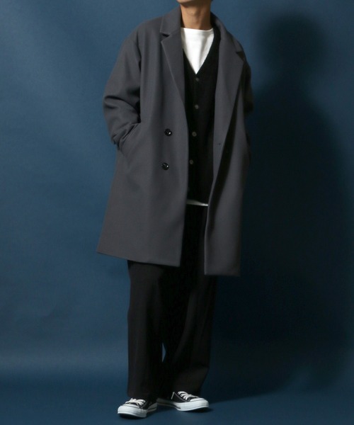 ANPAS(アンパス)の「Melton Oversize Chester Coat/メルトン オーバーサイズ チェスターコート(チェスターコート・メンズ・グレイッシュベージュ/ブラウン/チャコールグレー/ブラック・M/L/LL)」の19枚目の写真