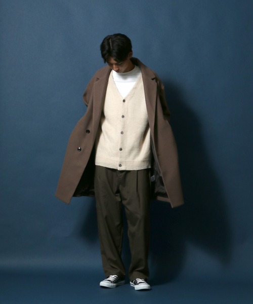 ANPAS(アンパス)の「Melton Oversize Chester Coat/メルトン オーバーサイズ チェスターコート(チェスターコート・メンズ・グレイッシュベージュ/ブラウン/チャコールグレー/ブラック・M/L/LL)」の14枚目の写真