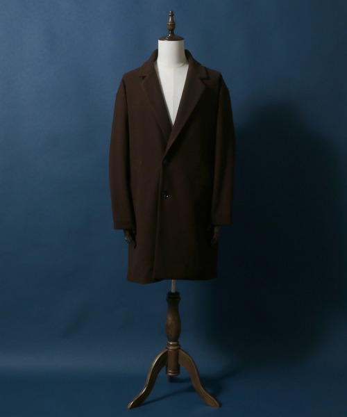 ANPAS(アンパス)の「Melton Oversize Chester Coat/メルトン オーバーサイズ チェスターコート(チェスターコート・メンズ・グレイッシュベージュ/ブラウン/チャコールグレー/ブラック・M/L/LL)」の12枚目の写真
