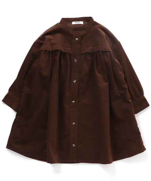 BREEZE(ブリーズ)の「/コーデュロイシャツワンピース(シャツワンピース・キッズ・アイボリー/ブラウン・140/120/150/90/100/110/130)」の2枚目の写真