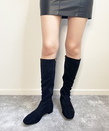 スクエアトゥ ロングブーツ
