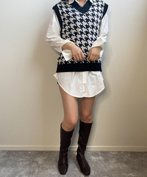 shopnikoniko(ショップニコニコ)の「スクエアトゥ ロングブーツ(ブーツ・レディース・ブラック/ブラウン/ブラック系その他・LL/S/M/L)」の21枚目の写真