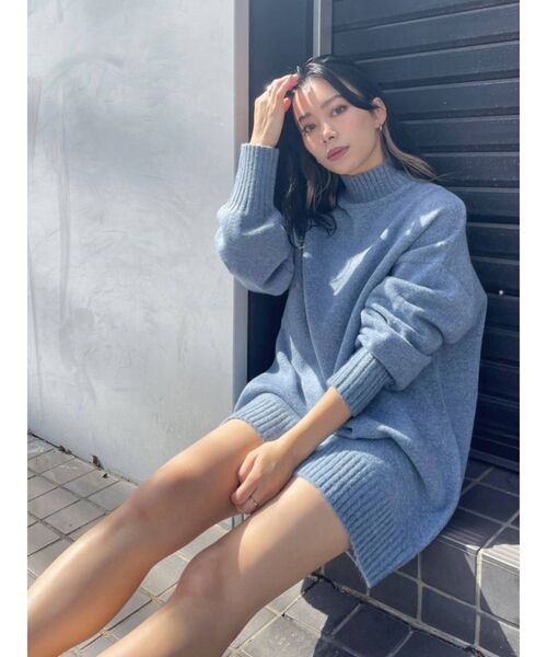 EVRIS（エヴリス）の「メランジニットワンピース（ワンピース・レディース・ブラック/ベージュ/ブルー/グリーン・FREE）」の20枚目の写真