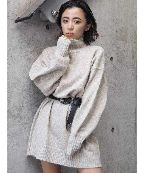 EVRIS（エヴリス）の「メランジニットワンピース（ワンピース・レディース・ブラック/ベージュ/ブルー/グリーン・FREE）」の22枚目の写真