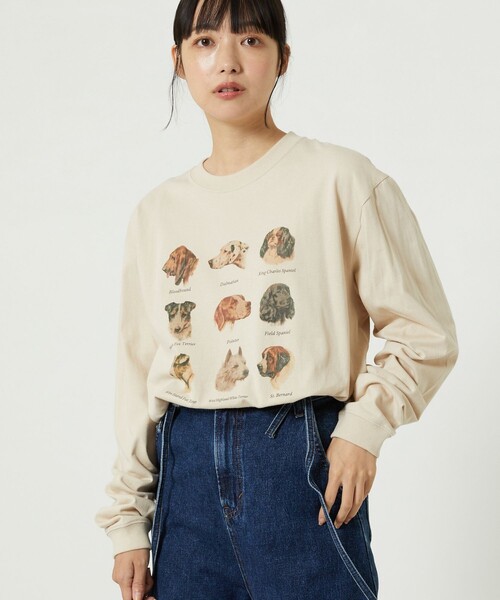 FREAK'S STORE(フリークスストア)の「9DOGs ARTロンT(Tシャツ/カットソー・レディース・ベージュ/ホワイト/ライトグレー/オフホワイト/グレー・フリ-)」の5枚目の写真