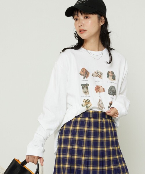 FREAK'S STORE(フリークスストア)の「9DOGs ARTロンT(Tシャツ/カットソー・レディース・ベージュ/ホワイト/ライトグレー/オフホワイト/グレー・フリ-)」の8枚目の写真