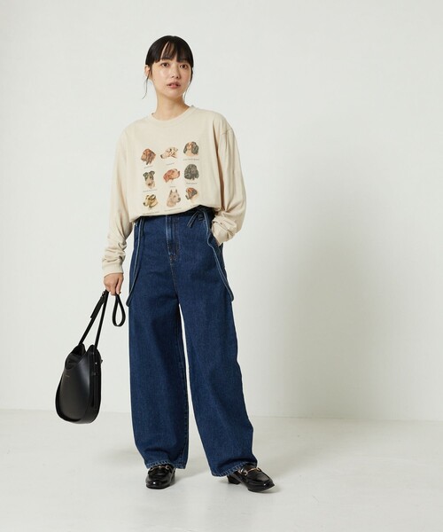 FREAK'S STORE(フリークスストア)の「9DOGs ARTロンT(Tシャツ/カットソー・レディース・ベージュ/ホワイト/ライトグレー/オフホワイト/グレー・フリ-)」の6枚目の写真