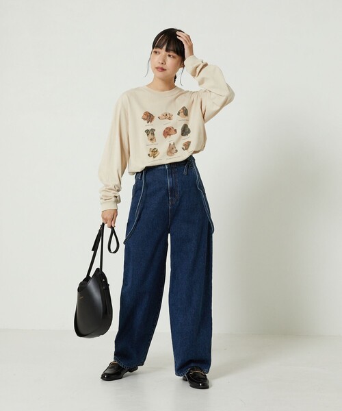 FREAK'S STORE(フリークスストア)の「9DOGs ARTロンT(Tシャツ/カットソー・レディース・ベージュ/ホワイト/ライトグレー/オフホワイト/グレー・フリ-)」の12枚目の写真