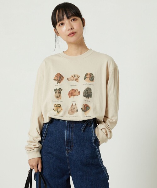 FREAK'S STORE(フリークスストア)の「9DOGs ARTロンT(Tシャツ/カットソー・レディース・ベージュ/ホワイト/ライトグレー/オフホワイト/グレー・フリ-)」の11枚目の写真