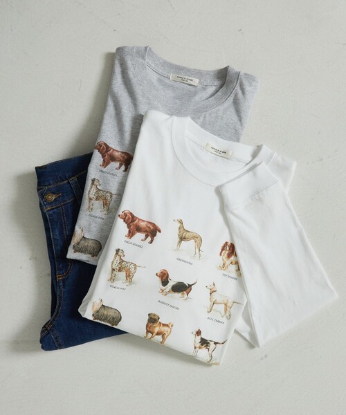 FREAK'S STORE(フリークスストア)の「9DOGs ARTロンT(Tシャツ/カットソー・レディース・ベージュ/ホワイト/ライトグレー/オフホワイト/グレー・フリ-)」の16枚目の写真