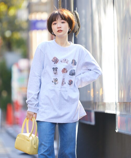 FREAK'S STORE(フリークスストア)の「9DOGs ARTロンT(Tシャツ/カットソー・レディース・ベージュ/ホワイト/ライトグレー/オフホワイト/グレー・フリ-)」の20枚目の写真