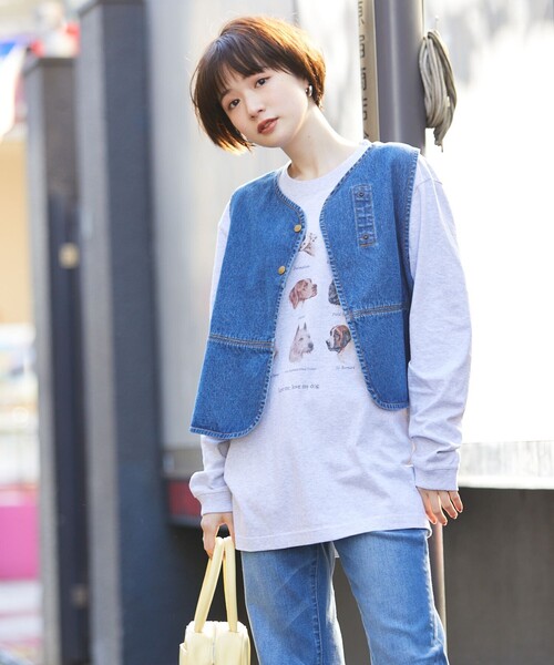 FREAK'S STORE(フリークスストア)の「9DOGs ARTロンT(Tシャツ/カットソー・レディース・ベージュ/ホワイト/ライトグレー/オフホワイト/グレー・フリ-)」の21枚目の写真