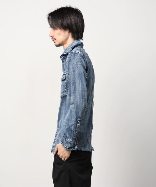 FranCisT_MOR.K.S.(フランシストモークス)の「FranCisT_MOR.K.S./フランシスト モークス/HYBRID WIRED HOOK SHIRT(シャツ/ブラウス・メンズ・インディゴブルー・3/2/4)」の2枚目の写真