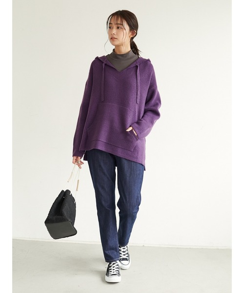 CRAFT STANDARD BOUTIQUE（クラフトスタンダードブティック）の「メキシカンニットパーカー　＊◇（ニット/セーター・レディース・ブラック/ベージュ/キャメル/パープル・FREE）」の10枚目の写真