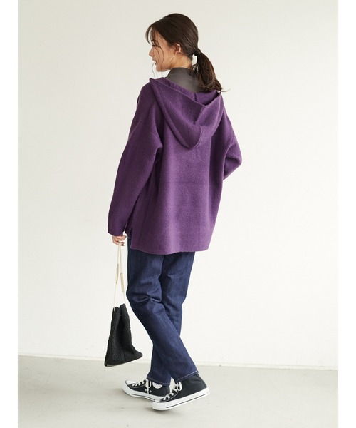 CRAFT STANDARD BOUTIQUE（クラフトスタンダードブティック）の「メキシカンニットパーカー　＊◇（ニット/セーター・レディース・ブラック/ベージュ/キャメル/パープル・FREE）」の11枚目の写真