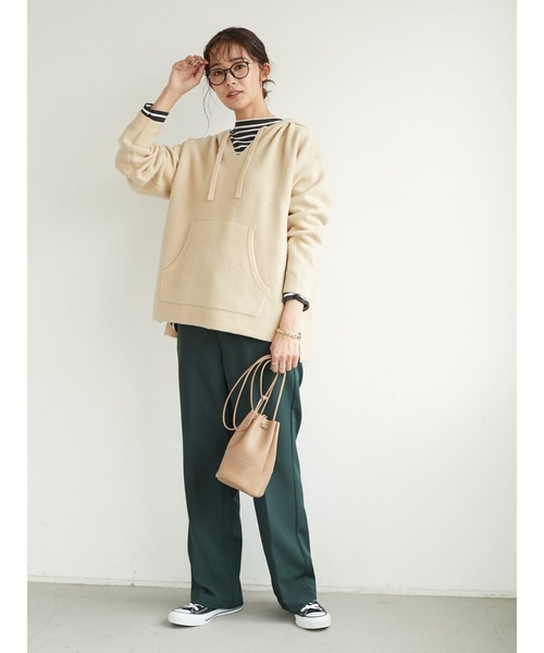 CRAFT STANDARD BOUTIQUE（クラフトスタンダードブティック）の「メキシカンニットパーカー　＊◇（ニット/セーター・レディース・ブラック/ベージュ/キャメル/パープル・FREE）」の5枚目の写真