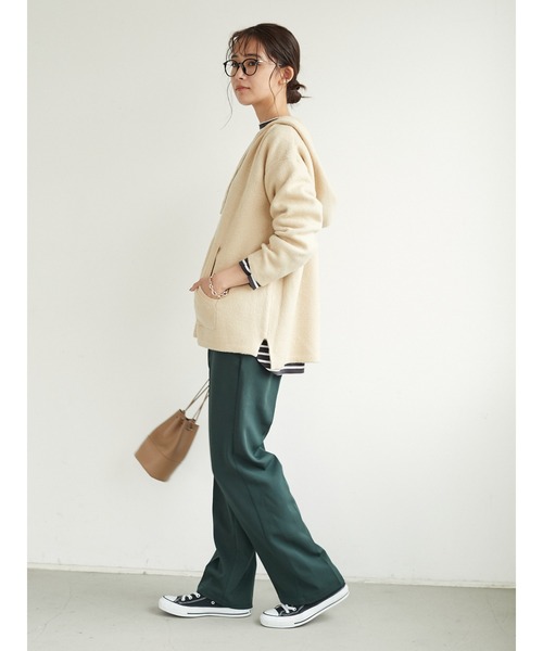 CRAFT STANDARD BOUTIQUE（クラフトスタンダードブティック）の「メキシカンニットパーカー　＊◇（ニット/セーター・レディース・ブラック/ベージュ/キャメル/パープル・FREE）」の6枚目の写真