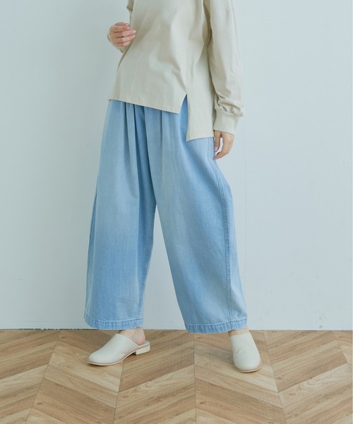 Kelen（ケレン）の「「KELEN/ ケレン」タック&ギャザーバルーンラインパンツ"JESSI DENIM"（デニムパンツ・レディース・ライトインディゴブルー/ワンウォッシュ・S/M）」の14枚目の写真