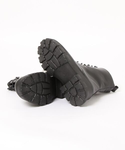 SVEC（シュベック）の「フェイクパール レースアップブーツ（ブーツ・レディース・ブラック/ブラック系その他・35/37/39/40/36/38）」の3枚目の写真