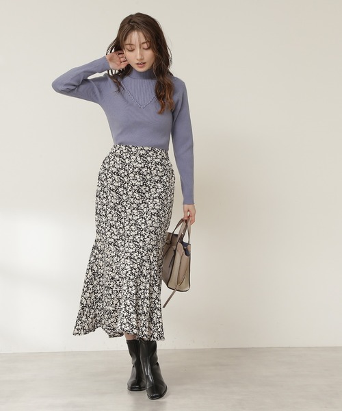 N.（N. Natural Beauty Basic）（エヌエヌナチュラルビューティーベーシック）の「◆デザインネックリブニット（ニット/セーター・レディース・ブラック/オフホワイト/ブルー/モカ・MEDIUM）」の11枚目の写真