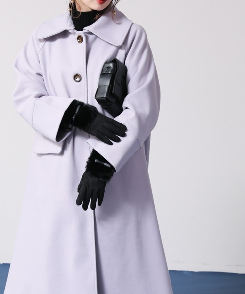 frames RAY CASSIN（フレームスレイカズン）の「【WEB限定】エコファー付きフェイクスェードグローブ（手袋・レディース・ライトグレー/ブラック/ベージュ・FREE）」の14枚目の写真