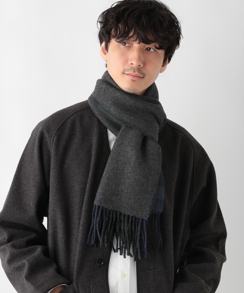 GLOBAL WORK(グローバルワーク)の「ウールカシミヤリバーシブルマフラー/236215(マフラー・メンズ・グリーン/ブルー/ブラック/チャコールグレー/ネイビー・FREE)」の6枚目の写真