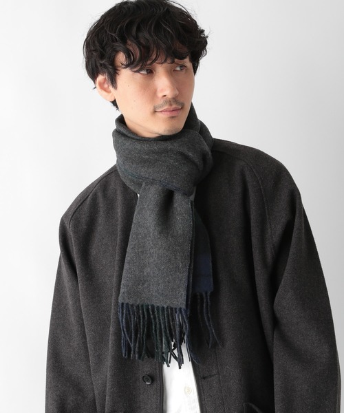 GLOBAL WORK(グローバルワーク)の「ウールカシミヤリバーシブルマフラー/236215(マフラー・メンズ・グリーン/ブルー/ブラック/チャコールグレー/ネイビー・FREE)」の10枚目の写真