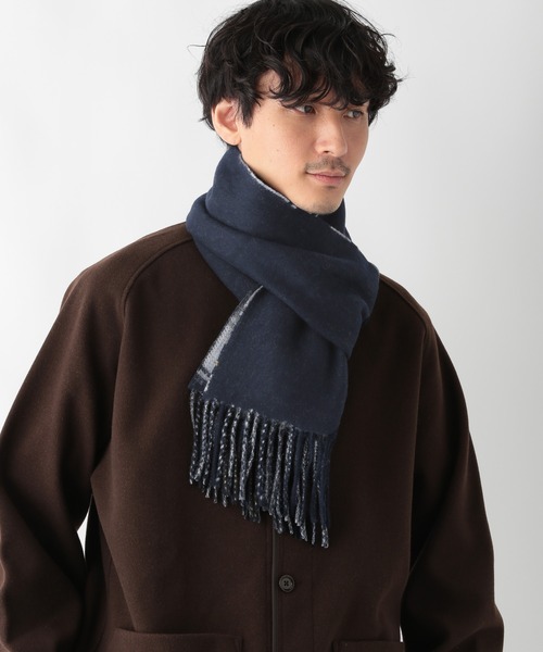 GLOBAL WORK(グローバルワーク)の「ウールカシミヤリバーシブルマフラー/236215(マフラー・メンズ・グリーン/ブルー/ブラック/チャコールグレー/ネイビー・FREE)」の22枚目の写真