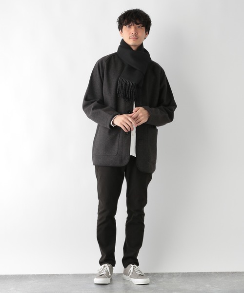 GLOBAL WORK(グローバルワーク)の「ウールカシミヤリバーシブルマフラー/236215(マフラー・メンズ・グリーン/ブルー/ブラック/チャコールグレー/ネイビー・FREE)」の7枚目の写真