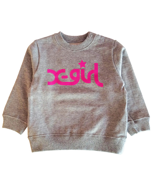 X-girl Stages（エックスガールステージス）の「CREW NECK SWEAT LOGO (12M～3T)（スウェット・キッズ・ネイビー/ピンク/イエロー・12M/3T/2T）」の3枚目の写真