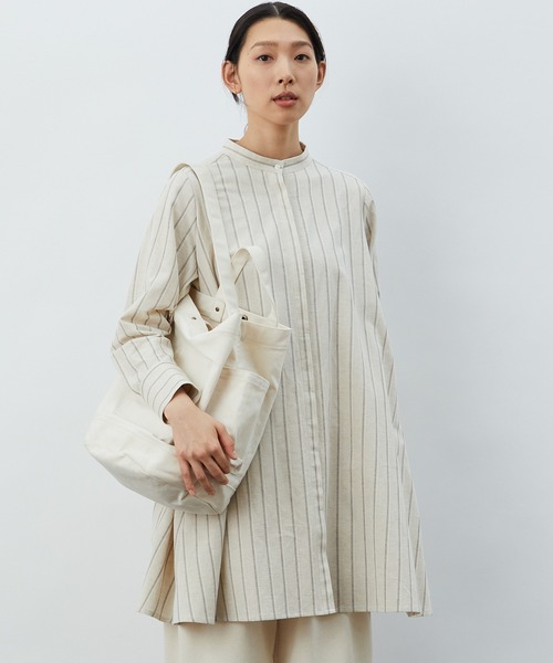 LOISIR（ロワズィール）の「ドビーストライプチュニック（チュニック・レディース・ネイビー/キナリ・FREE）」の2枚目の写真