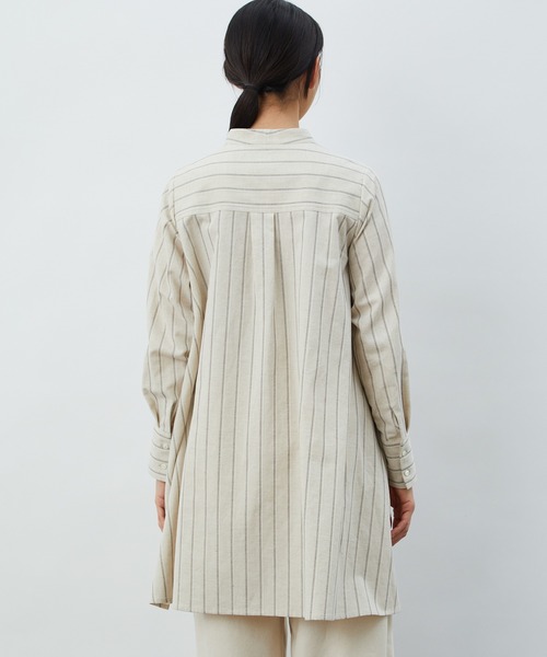 LOISIR（ロワズィール）の「ドビーストライプチュニック（チュニック・レディース・ネイビー/キナリ・FREE）」の5枚目の写真