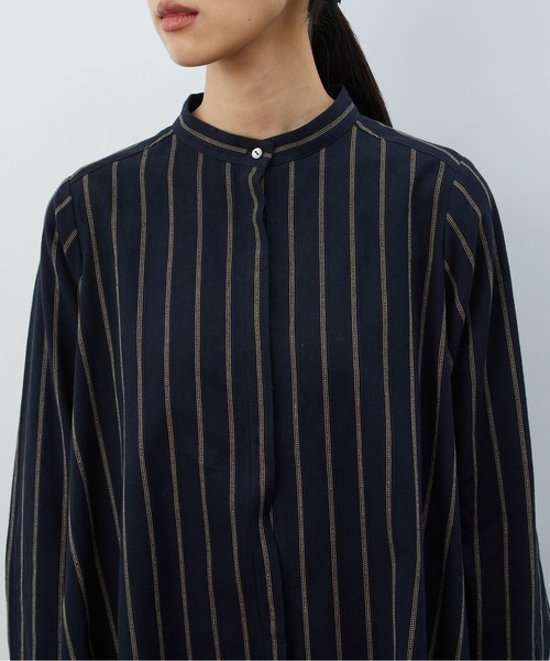 LOISIR（ロワズィール）の「ドビーストライプチュニック（チュニック・レディース・ネイビー/キナリ・FREE）」の10枚目の写真