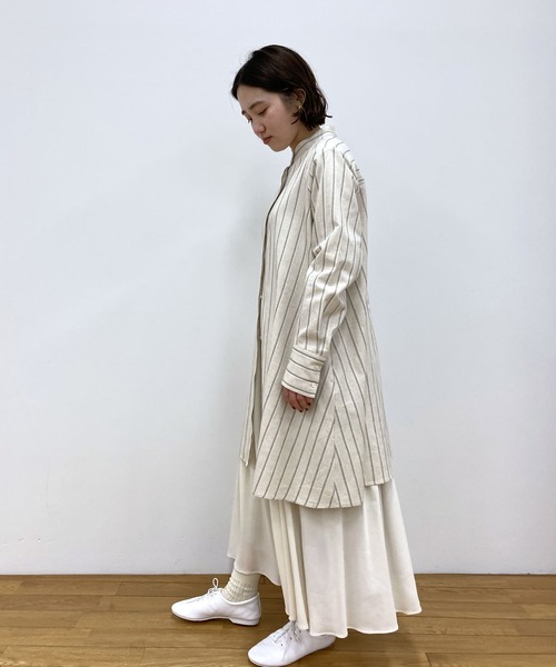 LOISIR（ロワズィール）の「ドビーストライプチュニック（チュニック・レディース・ネイビー/キナリ・FREE）」の20枚目の写真