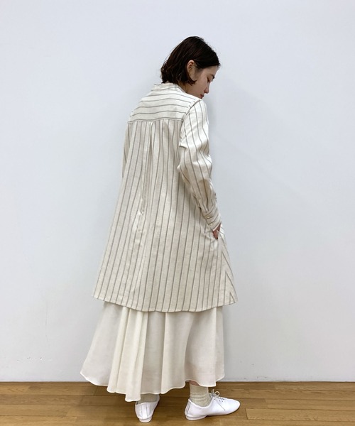 LOISIR（ロワズィール）の「ドビーストライプチュニック（チュニック・レディース・ネイビー/キナリ・FREE）」の22枚目の写真