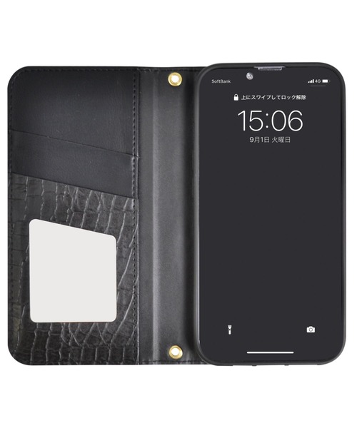 SLY（スライ）の「iPhone14 iPhone14Pro iPhone13 iPhone13Pro SLY [ハーフクロコ手帳] スマホケース アイフォン（スマホケース/カバー・レディース・ブラック/ベージュ/ブルー・K/O/N）」の16枚目の写真