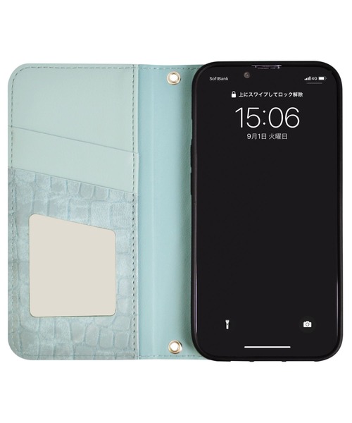 SLY（スライ）の「iPhone14 iPhone14Pro iPhone13 iPhone13Pro SLY [ハーフクロコ手帳] スマホケース アイフォン（スマホケース/カバー・レディース・ブラック/ベージュ/ブルー・K/O/N）」の22枚目の写真
