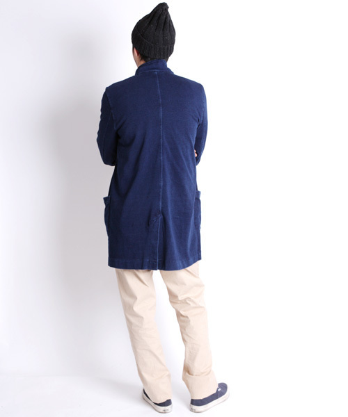 Denime(ドゥニーム)の「カットデニムショップコート(ステンカラーコート・メンズ・ブルー/ネイビー・LARGE/MEDIUM)」の17枚目の写真