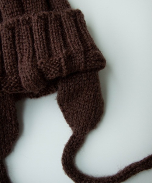 UNE MANSION（ユヌマンション）の「【お気に入り登録者15000人突破！！ 大人気のニット帽】【UNE ORIGINAL】フライトキャップ/ニット耳あて帽子（ニットキャップ/ビーニー・レディース・ベージュ/ブラウン/グリーン/ネイビー/ワイン/チャコール/ブラック・ONE SIZE）」の9枚目の写真